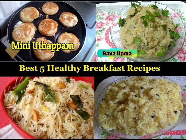 Best 5 Healthy Breakfast/Tiffins Recipes | South Indian Kids Breakfast Moms Tasty Recipes