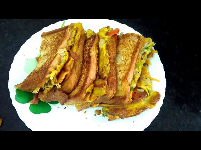 Bread Egg Omelette Sandwich tiffins in Telugu || Quick & Easy Breakfast recipe || Snacks Ideas