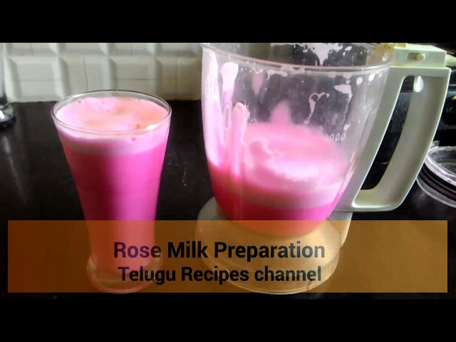 Homemade Rose Milk | Rojmilk in Telugu Recipes By Moms Tasty Recipes