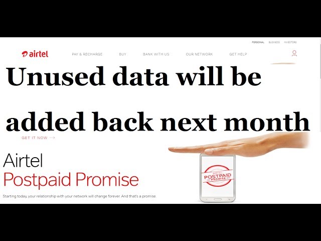 Airtel Postpaid Unused data will be added back next month
