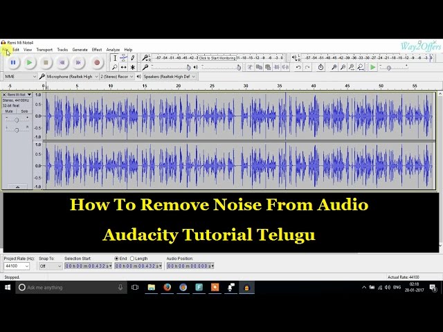 How To Remove Noise From Audio | Audacity Tutorial Telugu