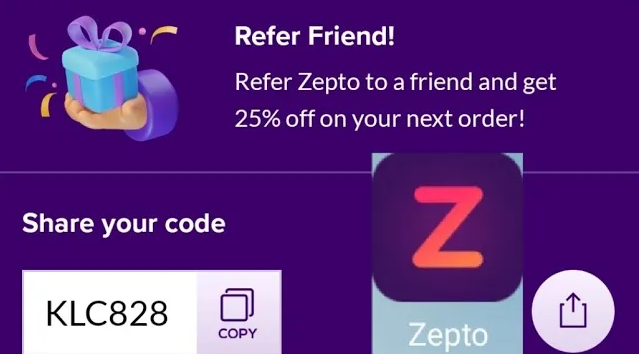 Zepto Referral Code - KLC828 - Get 25% Off on your First Order