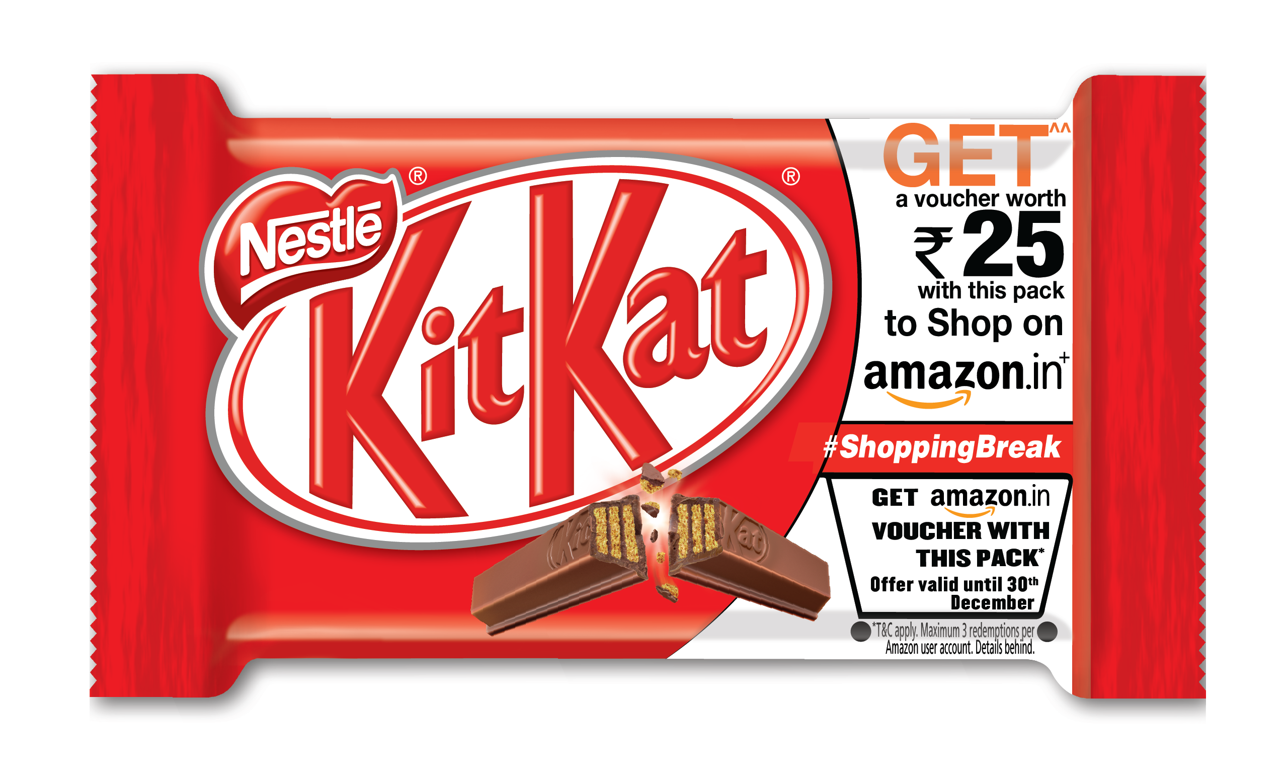 Amazon KitKat offer - Get Amazon Gift Voucher of Rs25 with KitKat