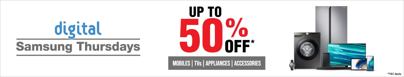 Reliance digital samsung thursdays sale  – upto 50% OFF