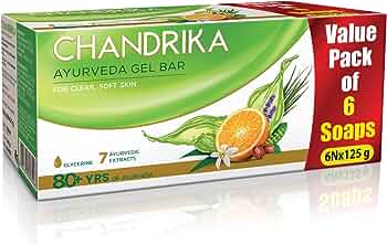 Chandrika Glycerine Ayurveda gel bar to Chandrika Glycerine Ayurveda gel bar for clear soft skin (6x125g)