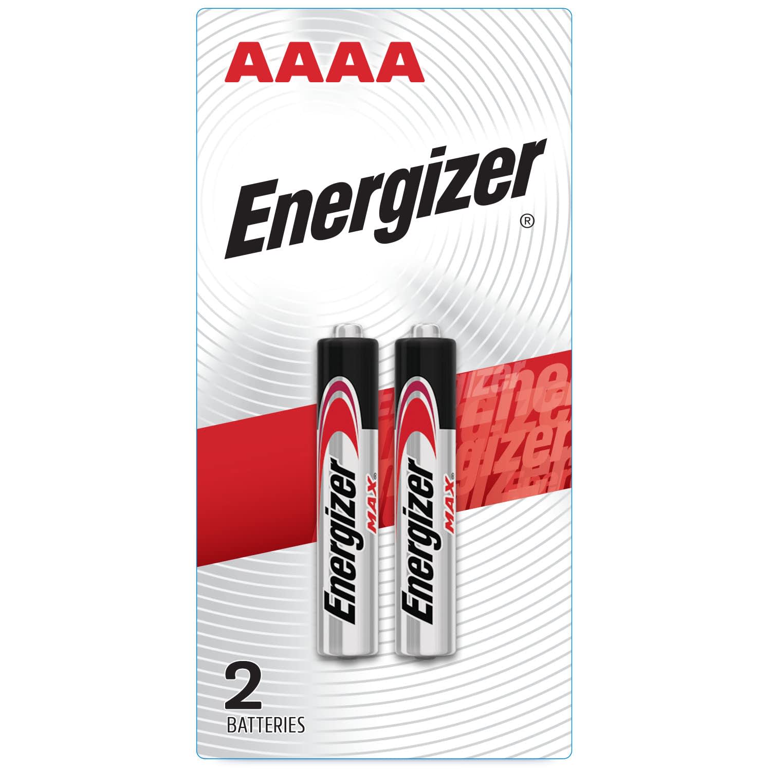 Energizer E96BP AAAA Alkaline Battery (2 Pieces), Silver