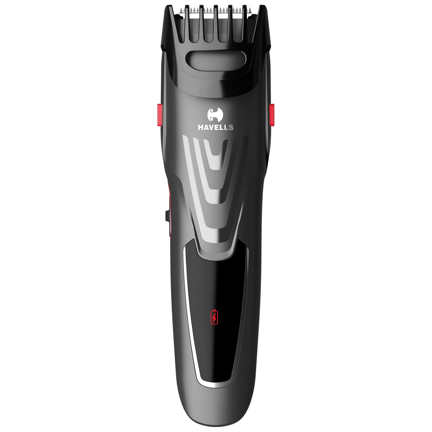 Havells BT5302 Rechargeable Beard & Moustache Trimmer for Men with 20 Length Settings, Titanium Blade for Smooth Trim (Grey & Red)