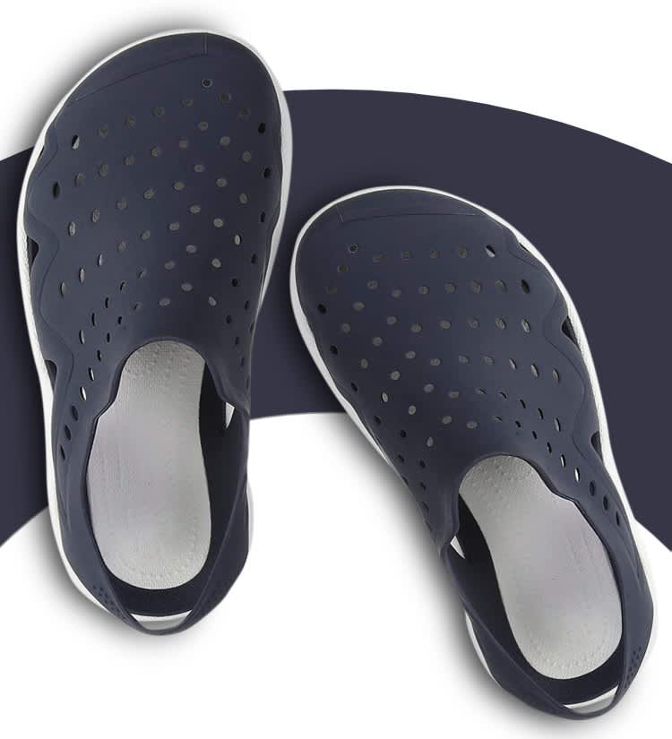 Jabra  Women PVC|Ultralightweight|Comfort|Summer Trendy|Outdoor Blue, White Clogs Sandal