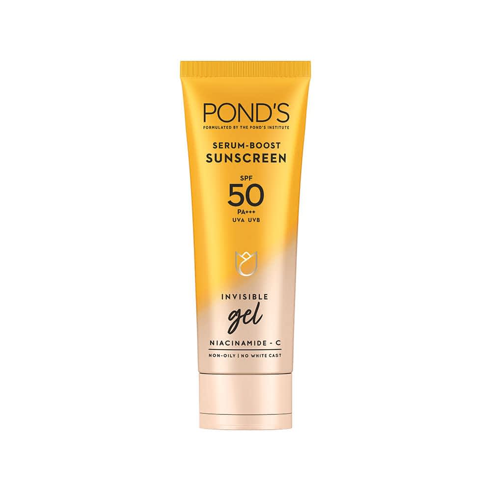 POND'S Serum boost sunscreen prevent and fade dark patches with the power of SPF 50 and NIACINAMIDE-C Serum 100g