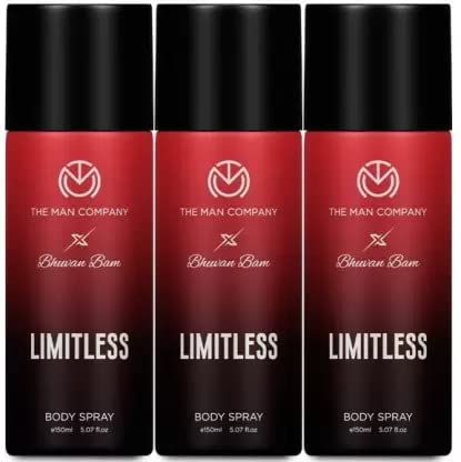 The Man Company Limitless Body Spray for Men - 150ml | Premium Long-Lasting Fragrance | Your Travel Buddy - Pack of 3