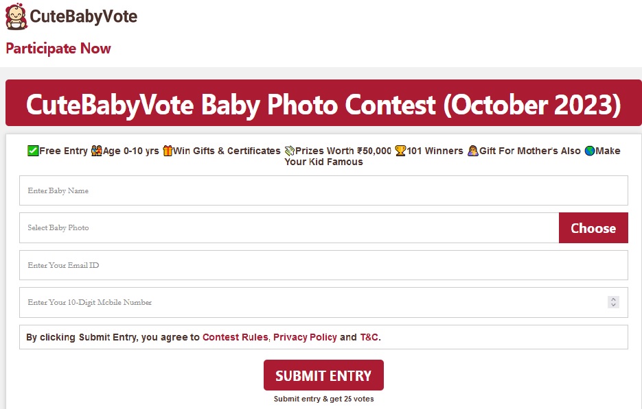 CuteBabyVote Baby Photo Contest 2023