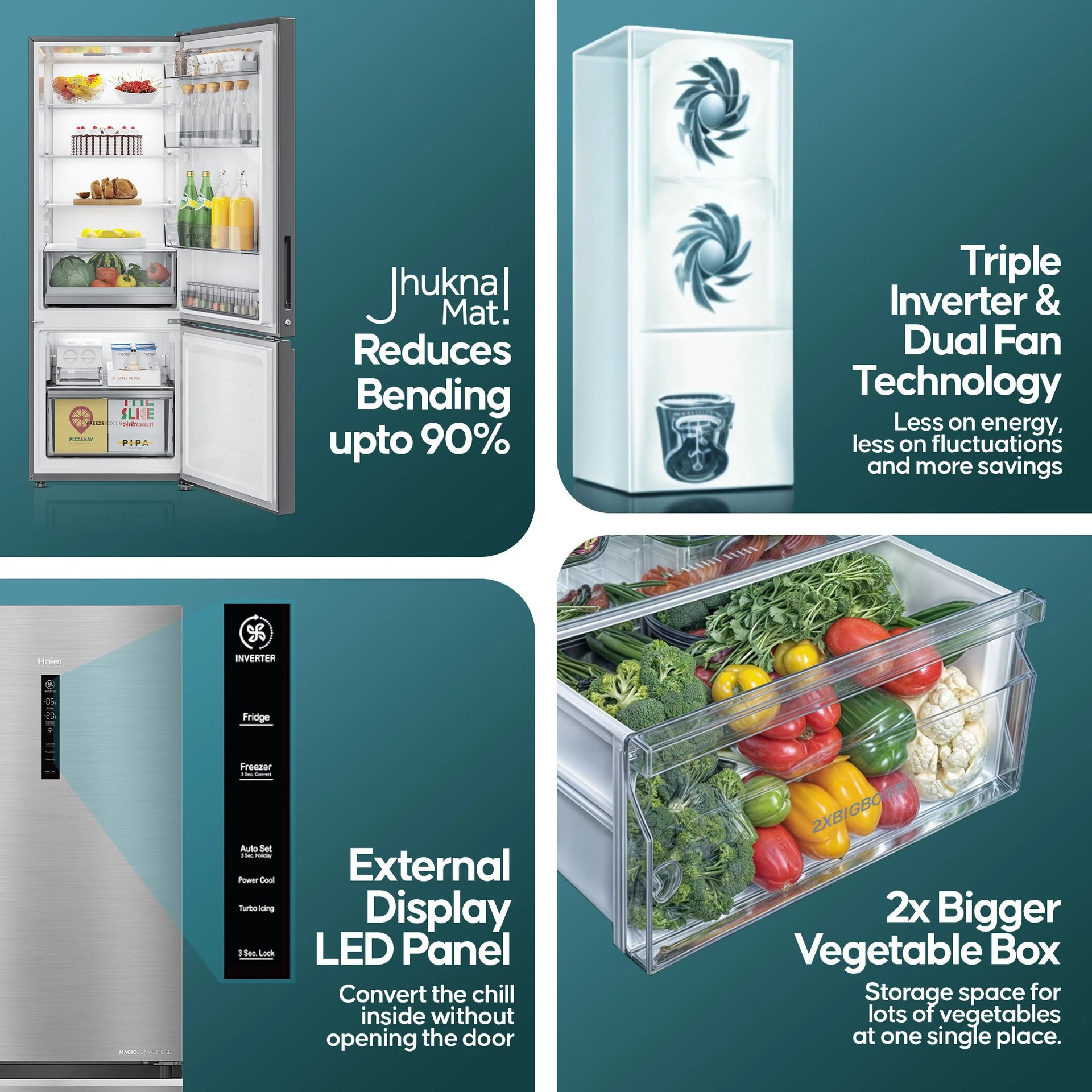 Haier 325 L Frost Free Double Door Refrigerator