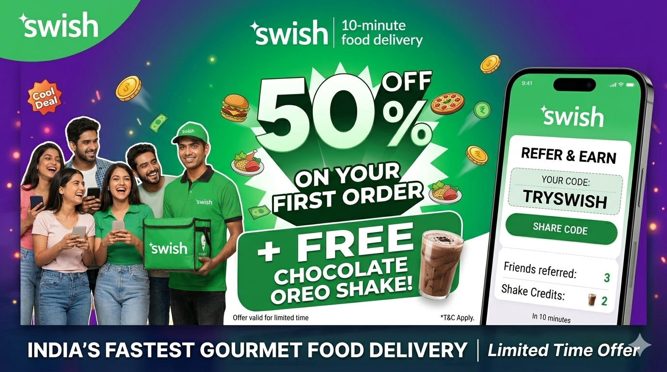 Swish Referral Code: Xwg8Kpx - Earn ₹250 Every Friend + Free Cold Coffee 1