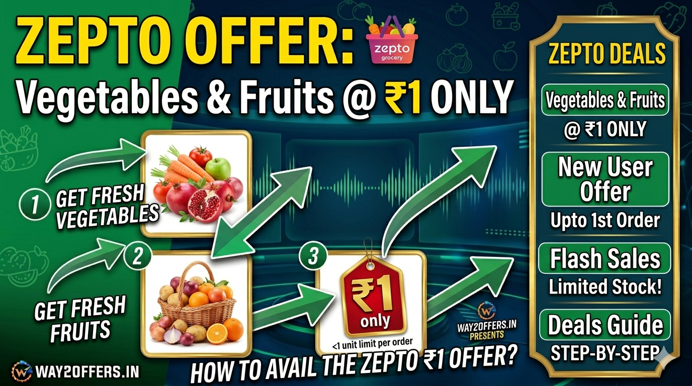 Zepto Offer Vegetables &Amp;Amp; Fruits @ ₹1 Only