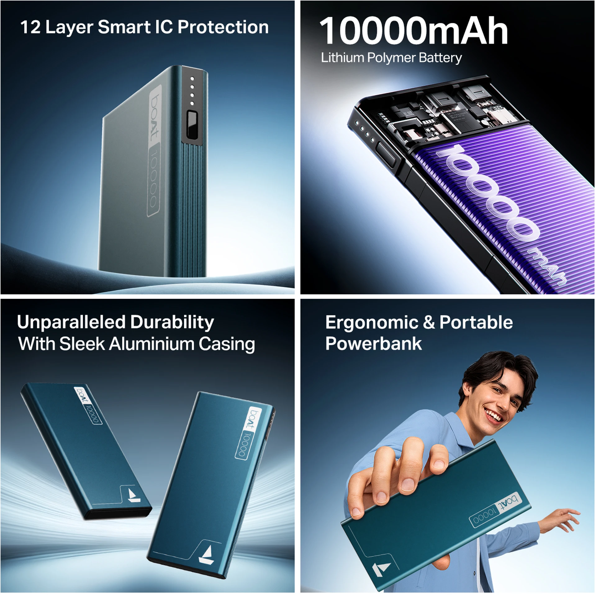 Boat 10000 Mah Compact Pocket Size Power Bank Fast Charging